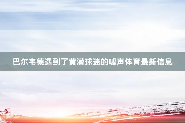 巴尔韦德遇到了黄潜球迷的嘘声体育最新信息