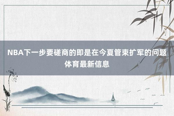 NBA下一步要磋商的即是在今夏管束扩军的问题体育最新信息