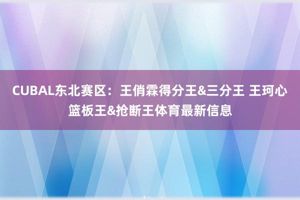 CUBAL东北赛区：王俏霖得分王&三分王 王珂心篮板王&抢断王体育最新信息