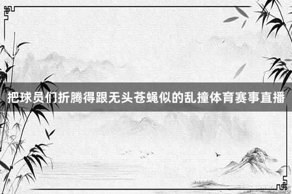 把球员们折腾得跟无头苍蝇似的乱撞体育赛事直播