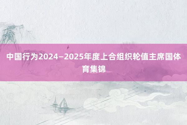 中国行为2024—2025年度上合组织轮值主席国体育集锦