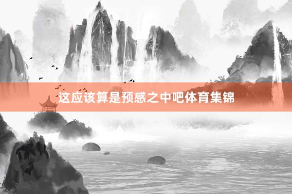这应该算是预感之中吧体育集锦