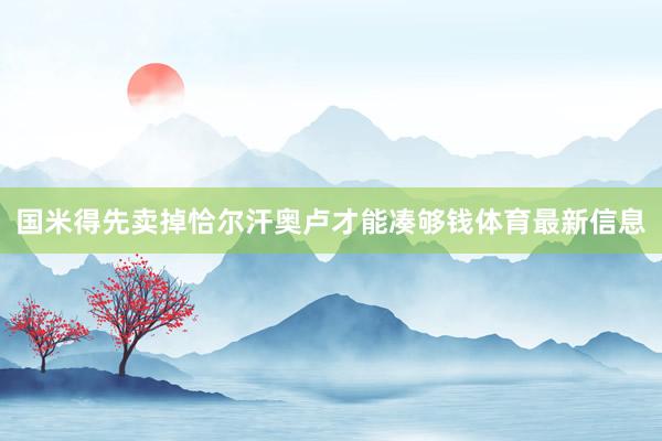国米得先卖掉恰尔汗奥卢才能凑够钱体育最新信息