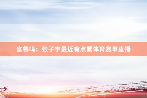 宫鲁鸣：张子宇最近有点累体育赛事直播
