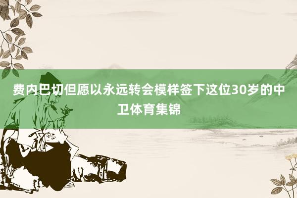 费内巴切但愿以永远转会模样签下这位30岁的中卫体育集锦