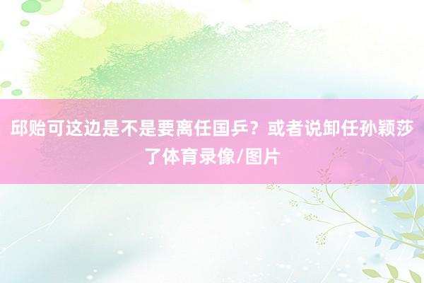 邱贻可这边是不是要离任国乒？或者说卸任孙颖莎了体育录像/图片