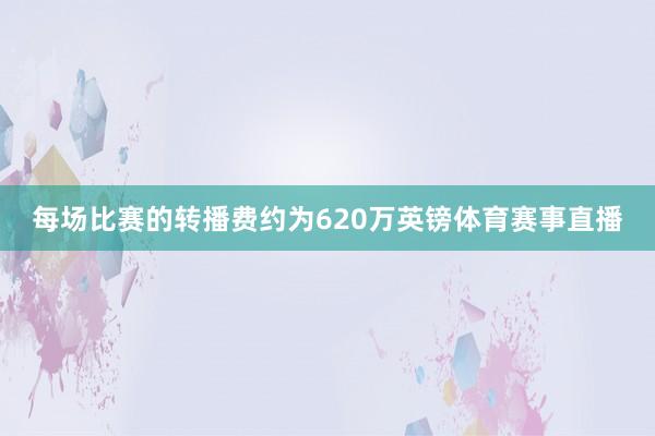 每场比赛的转播费约为620万英镑体育赛事直播