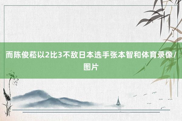 而陈俊菘以2比3不敌日本选手张本智和体育录像/图片