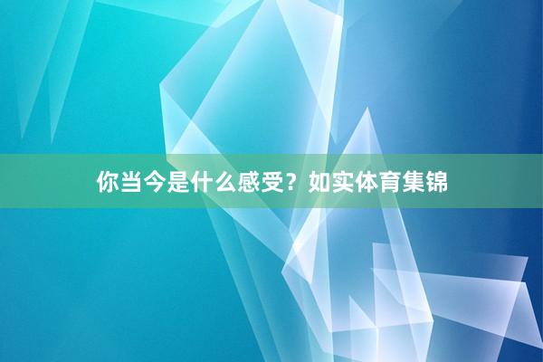 你当今是什么感受？如实体育集锦