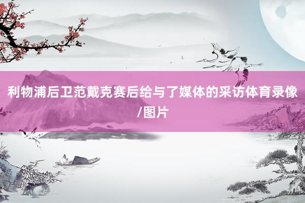 利物浦后卫范戴克赛后给与了媒体的采访体育录像/图片