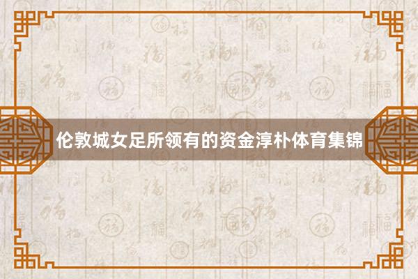 伦敦城女足所领有的资金淳朴体育集锦